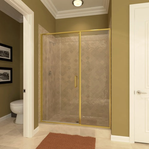 1/4" Semi-Frameless Shower Door with Inline Panel