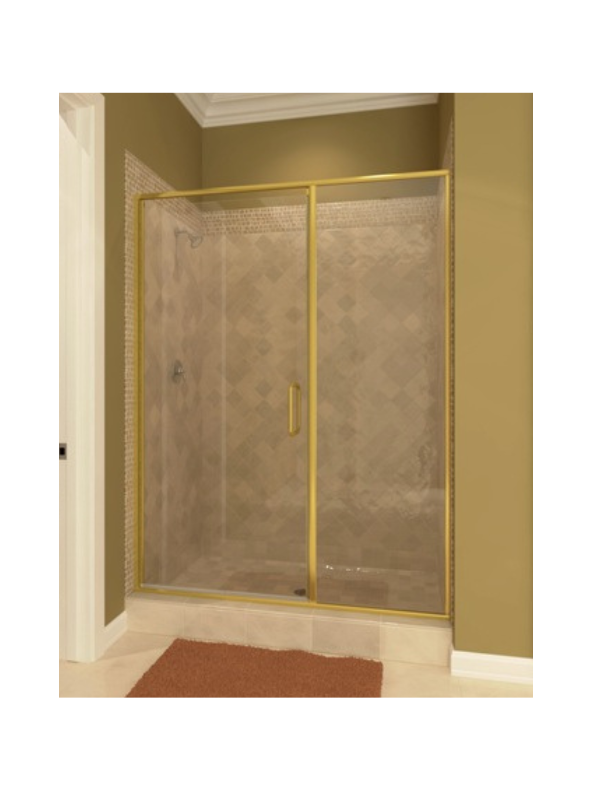 1/4" Semi-Frameless Swing Shower Doors with Inline Panel (ASD)