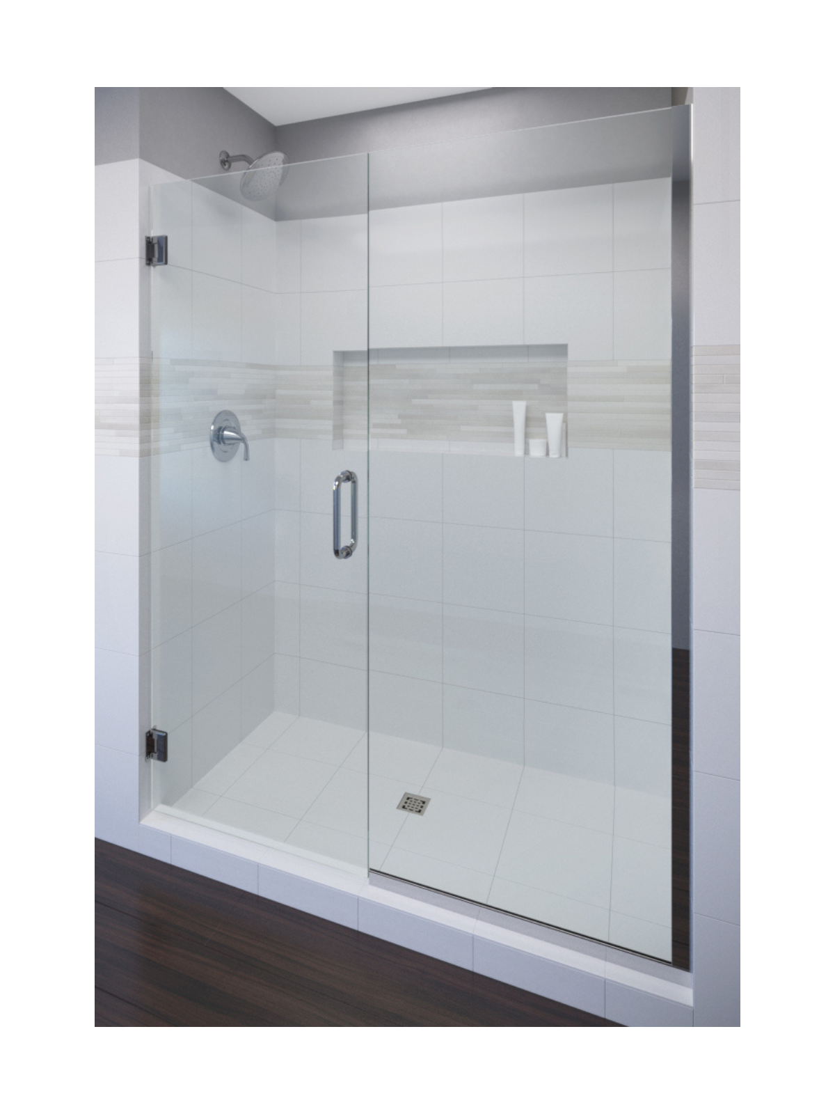 3/8 inch frameless shower door with inline panel in Tucson
