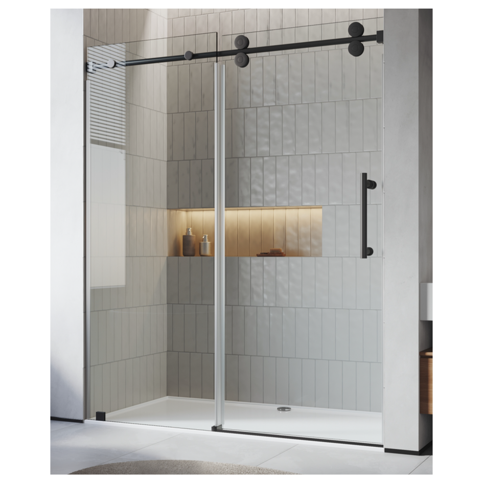 3/8" Frameless Single Sliding Shower Door - Round (WBS 7400)