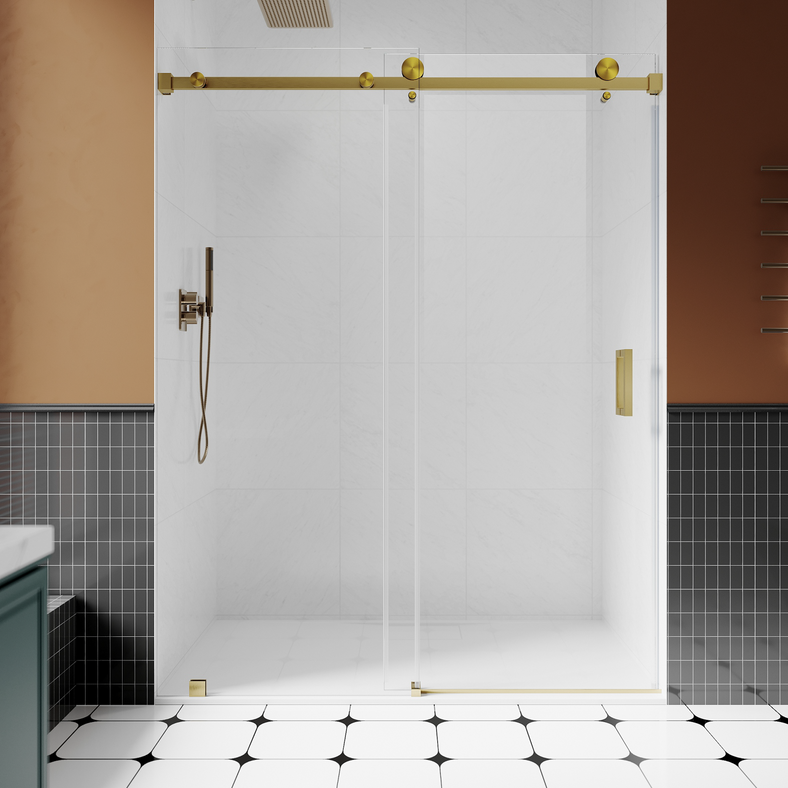 3/8" Frameless Single Sliding Shower Door - Square (WBS 7500)