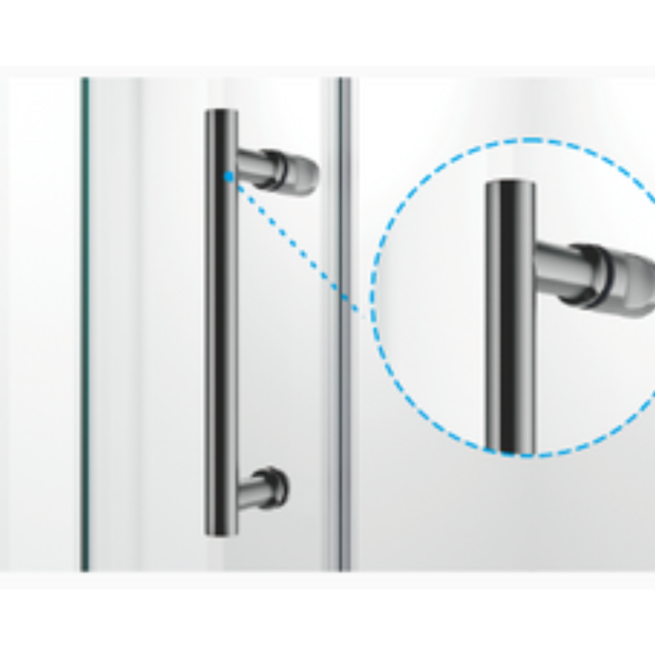 3/8" Frameless Single Sliding Shower Door - Round (WBS 7400)