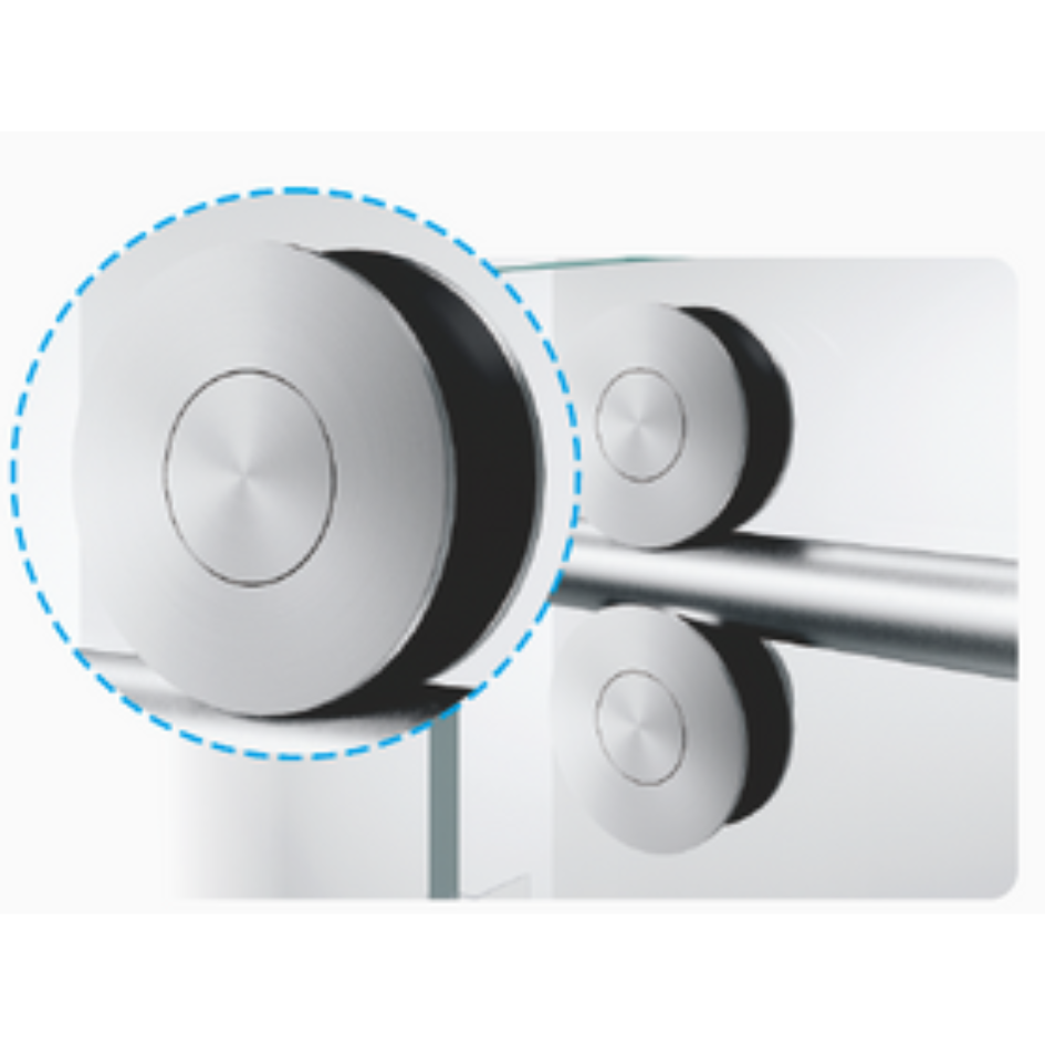 3/8" Frameless Single Sliding Shower Door - Round (WBS 7400)