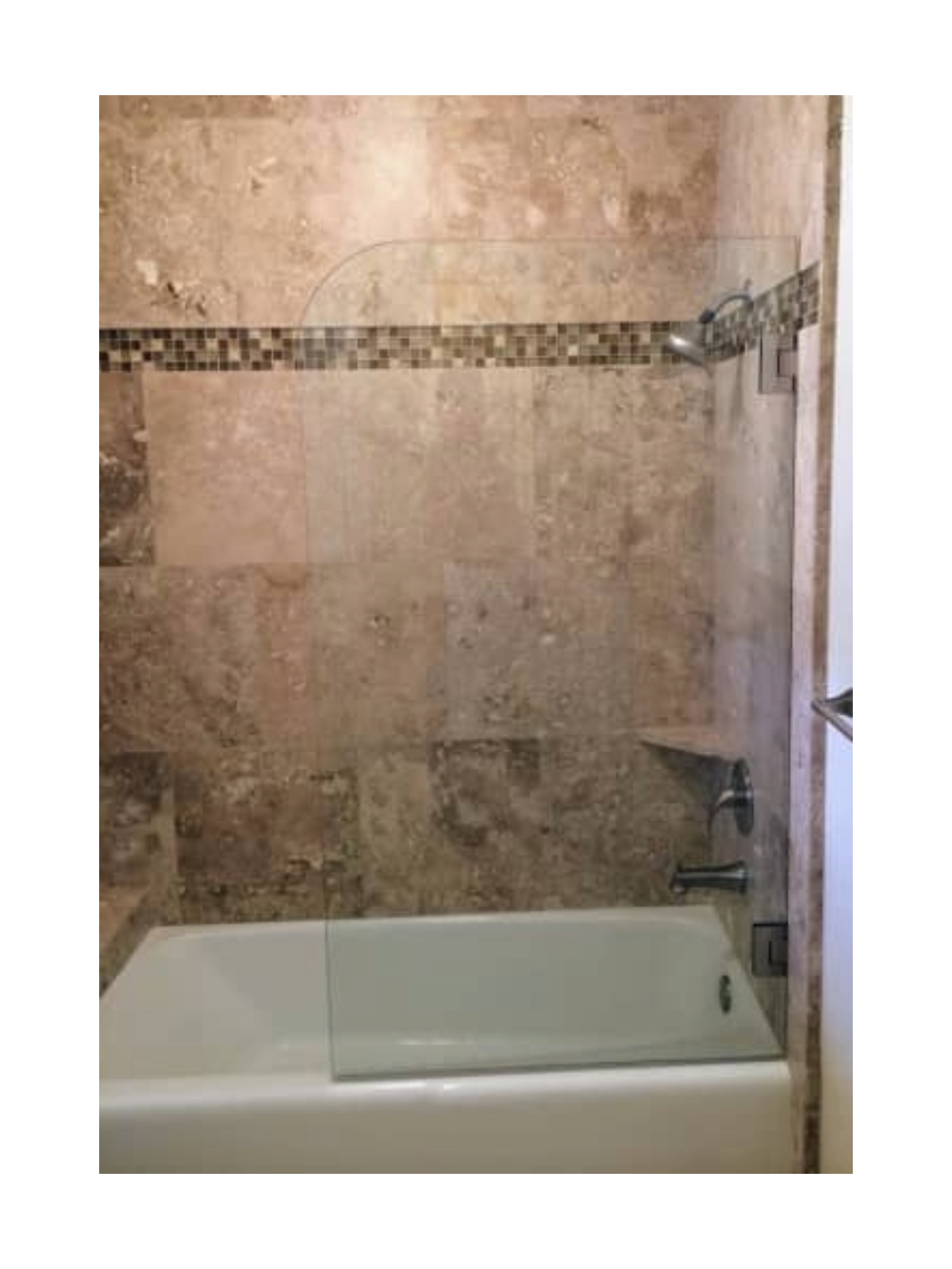 3/8 inch frameless shower splash panel in Tucson with clear tempered glass

