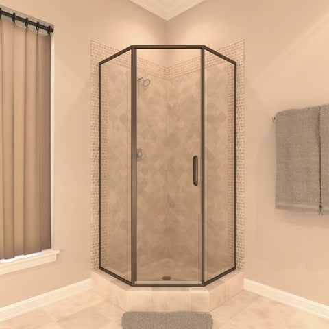 1/4" Semi-Frameless Shower Door with Neo Angle Corner Enclosure